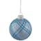 4ct. 2.75" Blue & Silver Plaid Glitter Glass Christmas Ornament Ball Set
